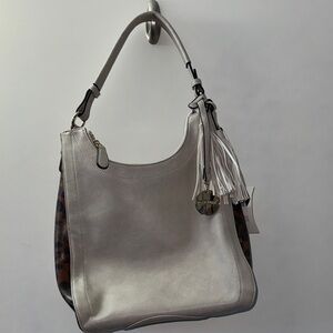Frank Lyman Design Silver and Leopard Hobo Bag